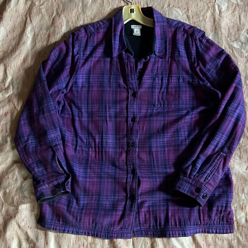 L.L. Bean super warm fleece lined flannel top
